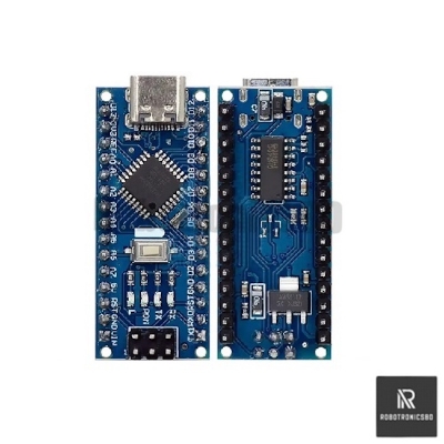Picture of Arduino Nano Type-C Development Board | ATmega328P Compatible | USB Type-C Interface | Mini Board for Arduino, Robotics & DIY Electronics Projects (Blue)