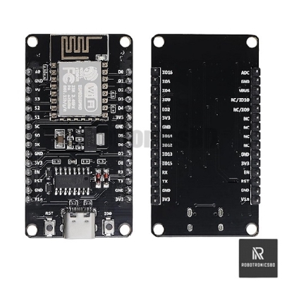 Picture of ESP8266 Type-C Development Board with CH340 USB Driver | Wi-Fi Microcontroller | NodeMCU Compatible for Arduino, IoT & DIY Projects (Black)