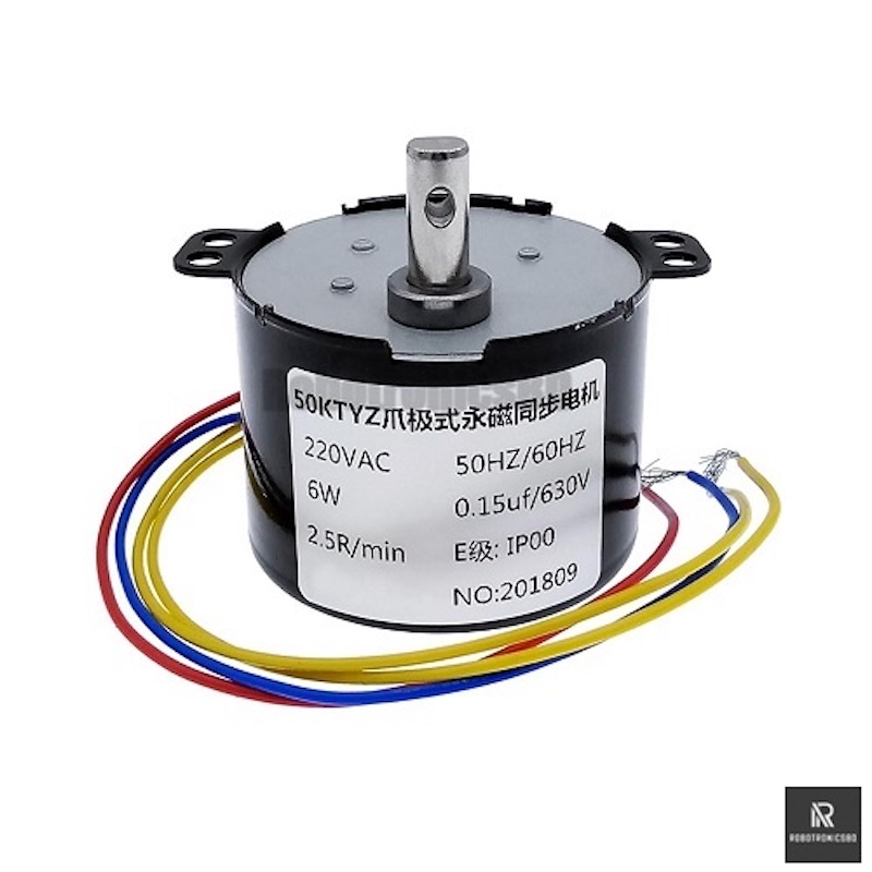 Picture of 6W Egg Incubator Turning Motor | AC 220V Synchronous Gear Motor | 2.5/3 RPM | Automatic Egg Turner Motor for Poultry Incubators (Black,1 kg)