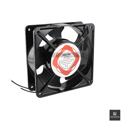 Picture of 5 Inch 220V AC Cooling Fan | High-Speed Exhaust Ventilation Fan for Electronics, Incubators, Inverters (Black)