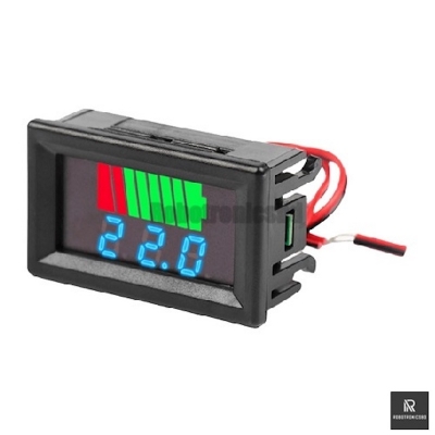Picture of Battery Charge Level Indicator Module Voltage Display | LED Battery Level Meter |  DIY Power Bank | Li-ion / Lead Acid Compatible (Multicolor)