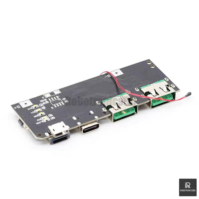 Picture of QC4 PD3.0 22.5W 5-Port Power Bank Module | 5A Micro/Type-C 18650 Battery Charger Circuit Board (Black)