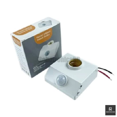 Picture of PIR Motion Sensor E27 Bulb Holder | Automatic Infrared Human Body Induction Light Lamp Socket (White)