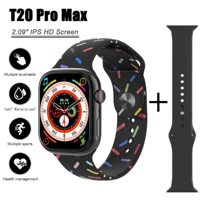 Picture of T20 Promax Smart Watch Series 9 Bluetooth Call Waterproof 2.09 Inch Screen Men Women Sports 2 Straps Fitness Smart Watch T20 Pro Max