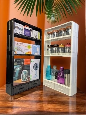 Picture of Big Size Multifunctional Kitchen Countertop Bottle Storage Rack Bathroom Toiletries Storage