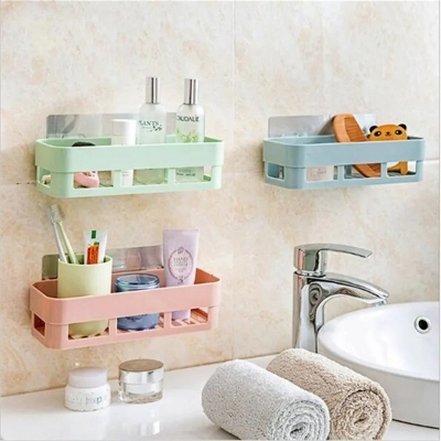 Picture of  Bathroom Shelf Organizer Toilet Adhesive Shampoo Gel Storage Basket