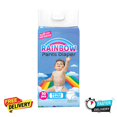 Picture of Rainbow Pant Diaper Extra Large (XL) 50 Pcs Pack for Kids Dryness, Safety and Comfort