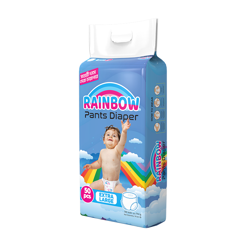 Picture of Rainbow Pant Diaper Extra Large (XL) 50 Pcs Pack for Kids Dryness, Safety and Comfort