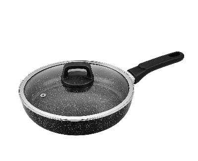 Picture of TPR NS Ceramic Coated Fry Pan With Lid 24 CM Black