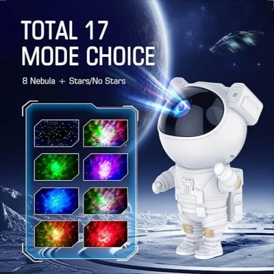 Picture of Astronaut Galaxy Projector – Remote-Controlled Starry Night Light-White