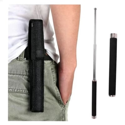 Picture of High quality metal Hiking Stick for multitask and Trekking-Black