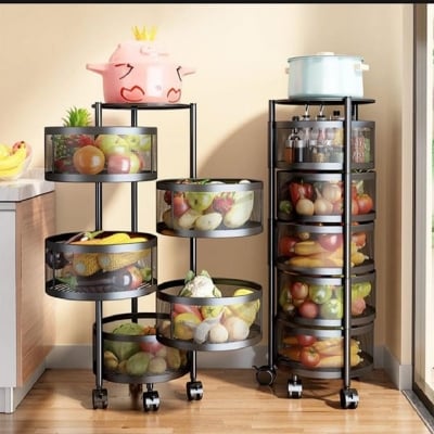 Picture of 4 & 5 Layer Steel Storage Organizer for Vegetables, Cabinets & Kitchen Accessories – Metal Kitchen Storage Rack