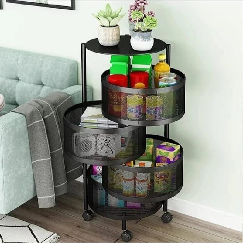 Picture of 4 & 5 Layer Steel Storage Organizer for Vegetables, Cabinets & Kitchen Accessories – Metal Kitchen Storage Rack
