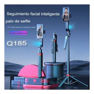 Picture of Q185 Auto Face Tracking Tripod Selfie Stick with Wireless Remote Control Smart Auto AI Tracking Stabilizer Gimbal (5.8) foot-Matte Black
