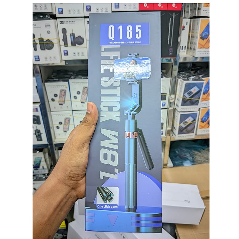 Picture of Q185 Auto Face Tracking Tripod Selfie Stick with Wireless Remote Control Smart Auto AI Tracking Stabilizer Gimbal (5.8) foot-Matte Black