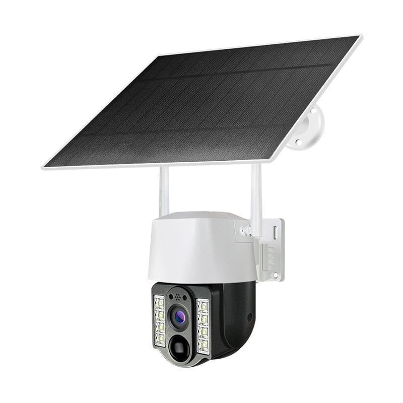 Picture of V380 PRO Waterproof IP66 3MP Solar Battery Powered Camera H.265 Cloud Storage Solar Power CCTV IP PTZ WIFI Solar Camera-White