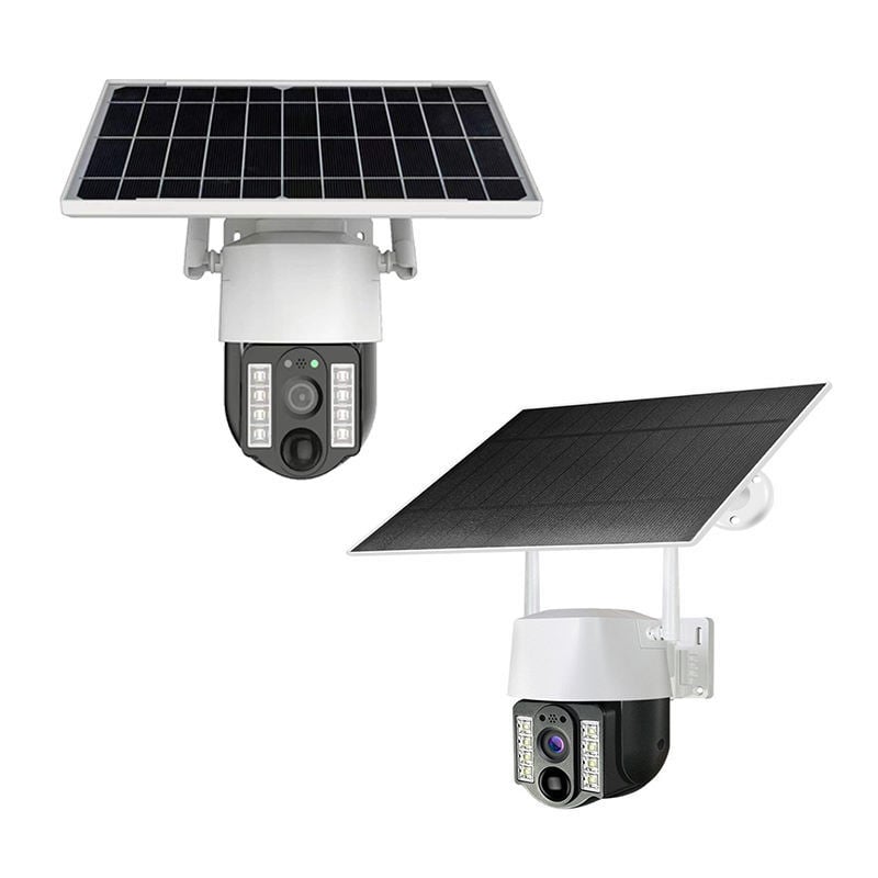 Picture of V380 PRO Waterproof IP66 3MP Solar Battery Powered Camera H.265 Cloud Storage Solar Power CCTV IP PTZ WIFI Solar Camera-White