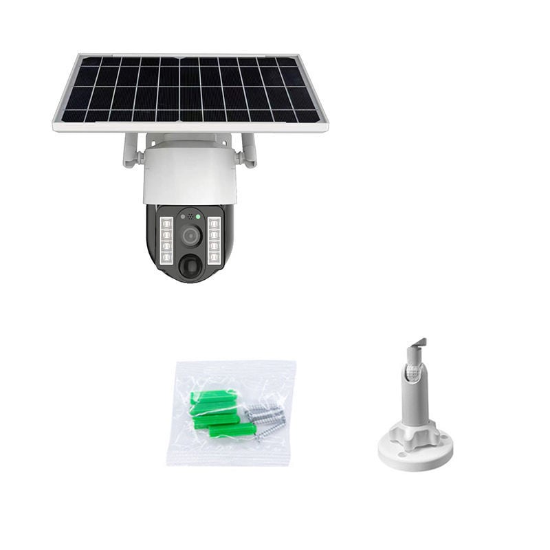 Picture of V380 PRO Waterproof IP66 3MP Solar Battery Powered Camera H.265 Cloud Storage Solar Power CCTV IP PTZ WIFI Solar Camera-White