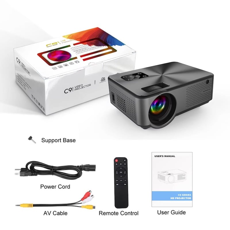 Picture of Cheerlux C9 Multimedia Projector with Dish Connection-Glitter Black
