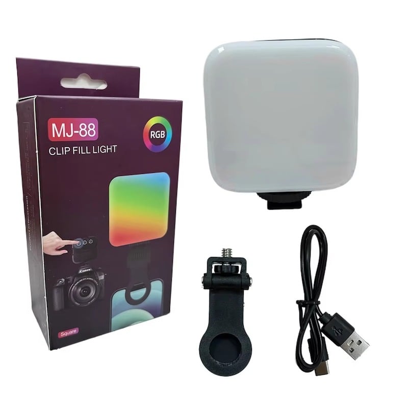 Picture of MJ-88 Mini Rechargeable LED Video Light RGB Camera Light-Black