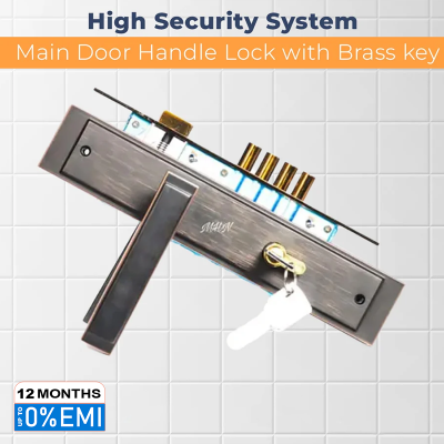 Picture of High Security System Main Door Handle Lock with 100%Brass key&304 Stainless steel body