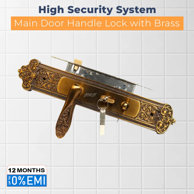 Picture of High Security System Main Door Handle Lock with Brass key