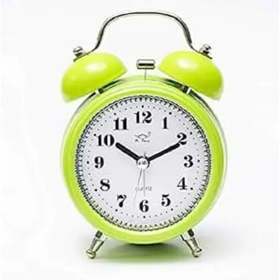 Picture of Twin Bell Table Alarm Clock with Silent Mechanism Backlight and Durable Design for Bedroom Office and Gift Use