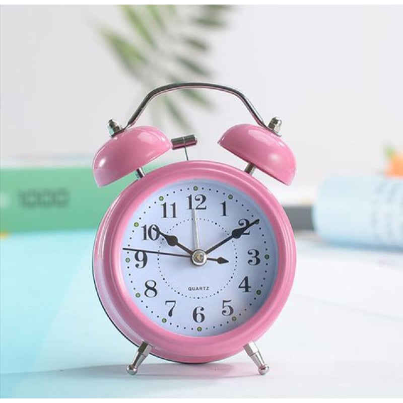Picture of Twin Bell Table Alarm Clock with Silent Mechanism Backlight and Durable Design for Bedroom Office and Gift Use