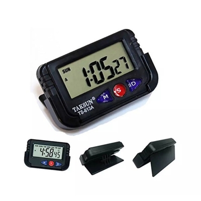 Picture of Car Dashboard Alarm Clock And Stopwatch With Flexible Stand - Black