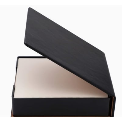 Picture of Leather Memo Box & 250 Sheets Office School Supplies Desk Accessories Organizer Card Holder Note Holder Sticky Note Storage Box Black - Notebook - Black