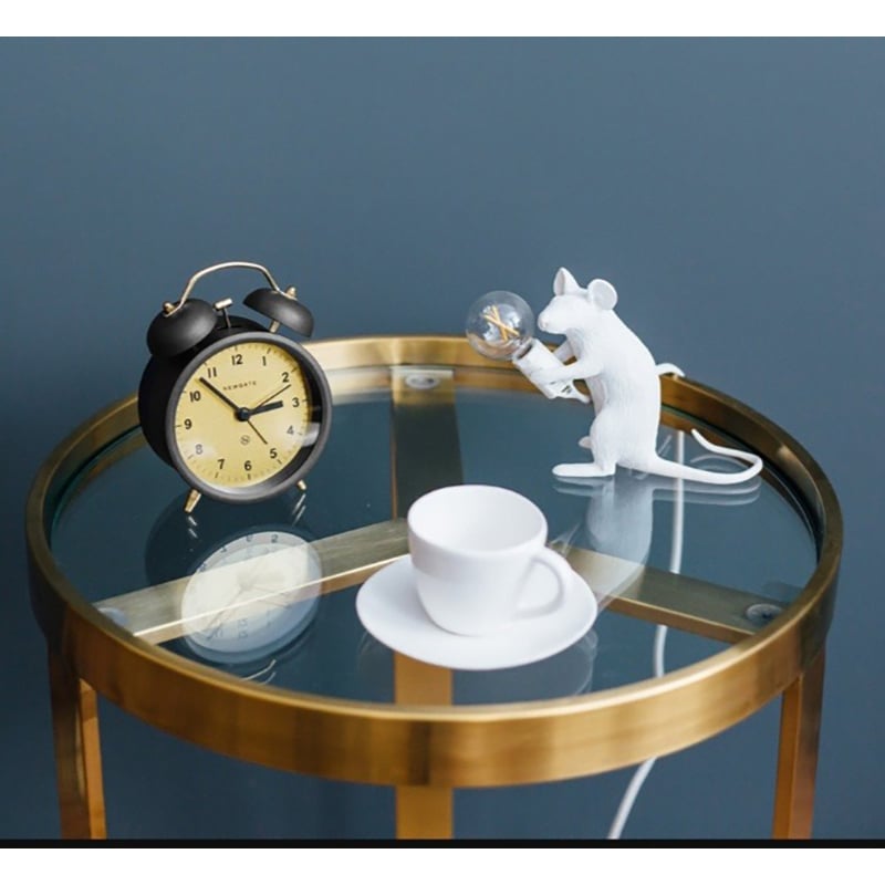 Picture of Twin Bell Alarm Table Clock, Desktop Clock, Home Decor Metal White