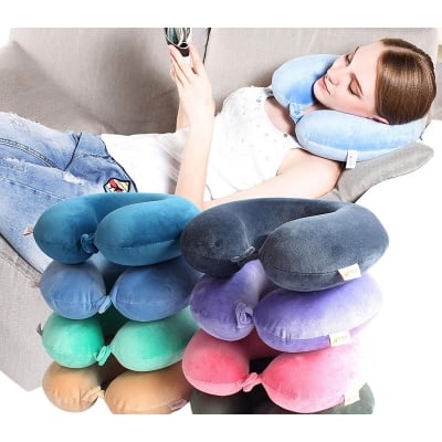 Picture of Memory Foam U Shaped Travel Pillow Airplane Bus Car Driving Traveling Neck Support Head Rest Cushion multicolor U Shaped Travel Pillow Neck Support Head (Multicolor)