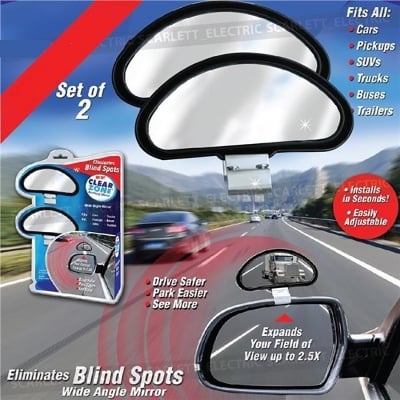 Picture of Universal Car Eliminate Blind Spot Auxiliary Adjustable Wide Angle Mirror 2pcs (Black)