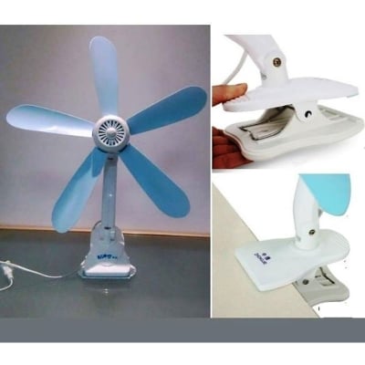 Picture of Portable Energy Saving Table Desktop Clip Fan Low Noise Long Life (Blue Gray)