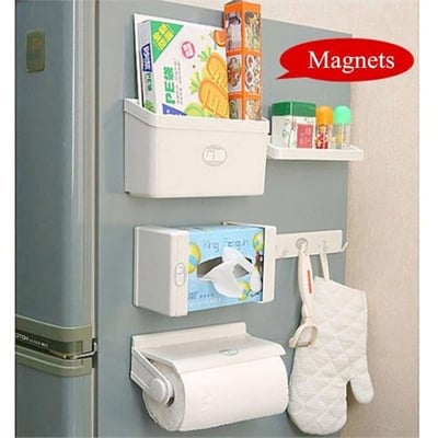 Picture of Magnetic Refrigerator Storage Rack Combination shelf 5-in-1 (Off White)
