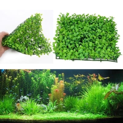 Picture of Green Grass Plastic Fish Tank Ornament Plant Aquarium Lawn Landscape Decoration 