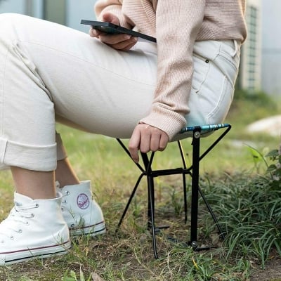 Picture of Portable Outdoor Picnic Beach Stool with Carrying Bag Folding Camping Chair Mini (Multicolor)
