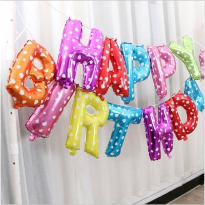 Picture of LARGE HAPPY BIRTHDAY INFLATING BALLOON BANNER BUNTING PARTY DECORATION (Multicolor)