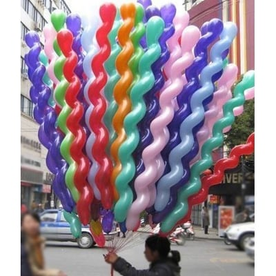 Picture of 20 pcs Spiral Balloons Wedding Birthday Party Decoration Long Balloons (Multicolor)