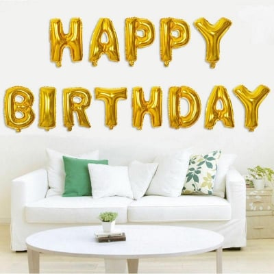 Picture of Large Happy Birthday Foil Balloons Banner Party Decoration 