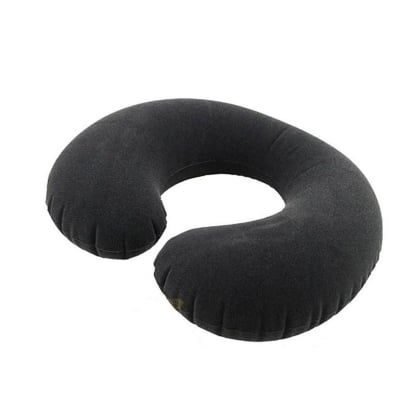Picture of Intex inflatable Travel Cushion Adult Pillow Hi Quality Flocked material (Light Black)