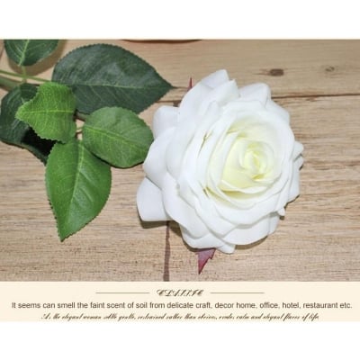 Picture of Artificial Real Touch White Rose For wedding, festivals,Lovers Long Lasting (White)