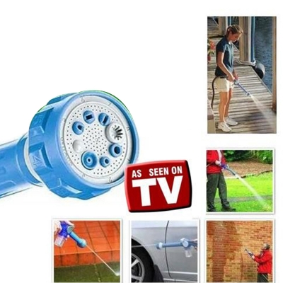 Picture of Plastic 8 in 1 Turbo Water SprDay Gun Ultra High Pressure Washer for Car Washing and Gardening Purpose (Standard, Blue) (Blue)