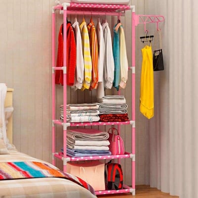 Picture of Multicolor Coat Rack Stainless Bedroom Hanging storage clothes hanger wardrobe 