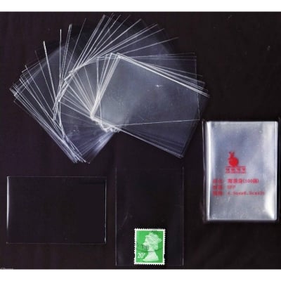 Picture of 100pcs Philately Stamp Sleeves Protective Transparent OPP Pocket 55mm x 45mm 