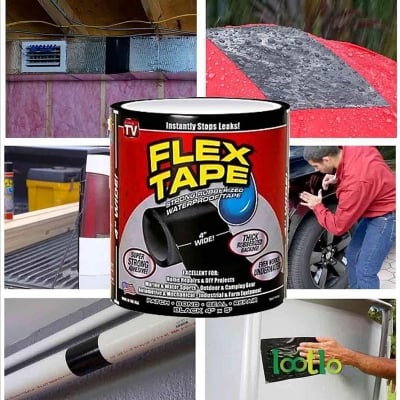 Picture of Strong Rubberized Instantly Stops Leaks Waterproof Flex Tape (Black)