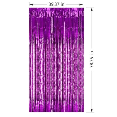 Picture of Foil Door Curtains For Birthday/Wedding Party Photo Booth Backdrop Event Decor (Purple)