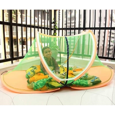Picture of Kids Play Mosquito Net boat house Indoor outdoor Foldable with Cotton Base with 2 Gates 