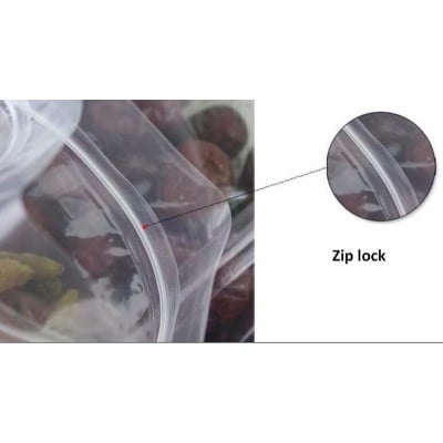 Picture of 20 pcs Reclosable Fruit Vegetable Freezer Bags Zip Lock Food Storage Bags used again and again (White)