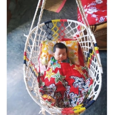 Picture of Cotton Baby Hammock Baby Cribs Rope Swing Patio Chair Seat Bed 